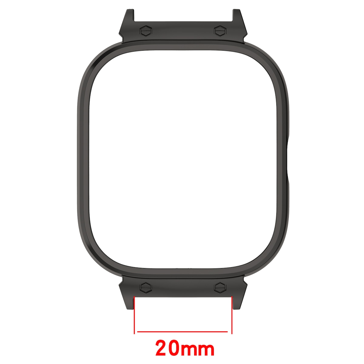 Støtsikker skjermskall beskyttende klokkeramme for Redmi Watch 4, 20 mm Sort