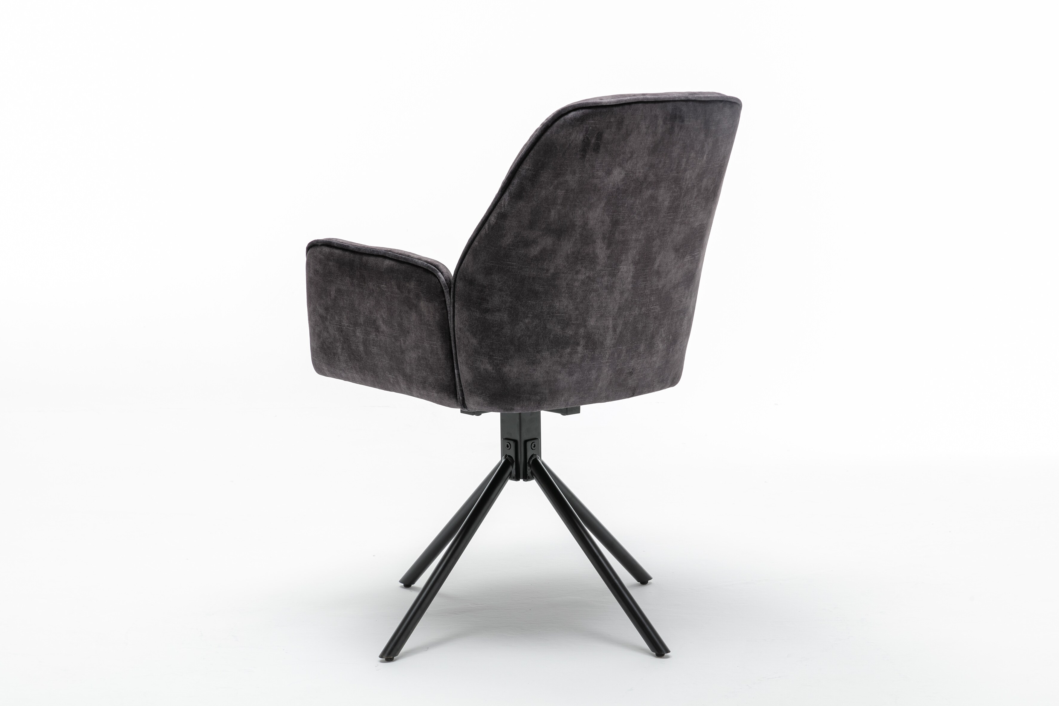 byLIVING Esszimmerstuhl SARINA, 2-er Set, Samtbezug anthrazit, Gestell schwarz