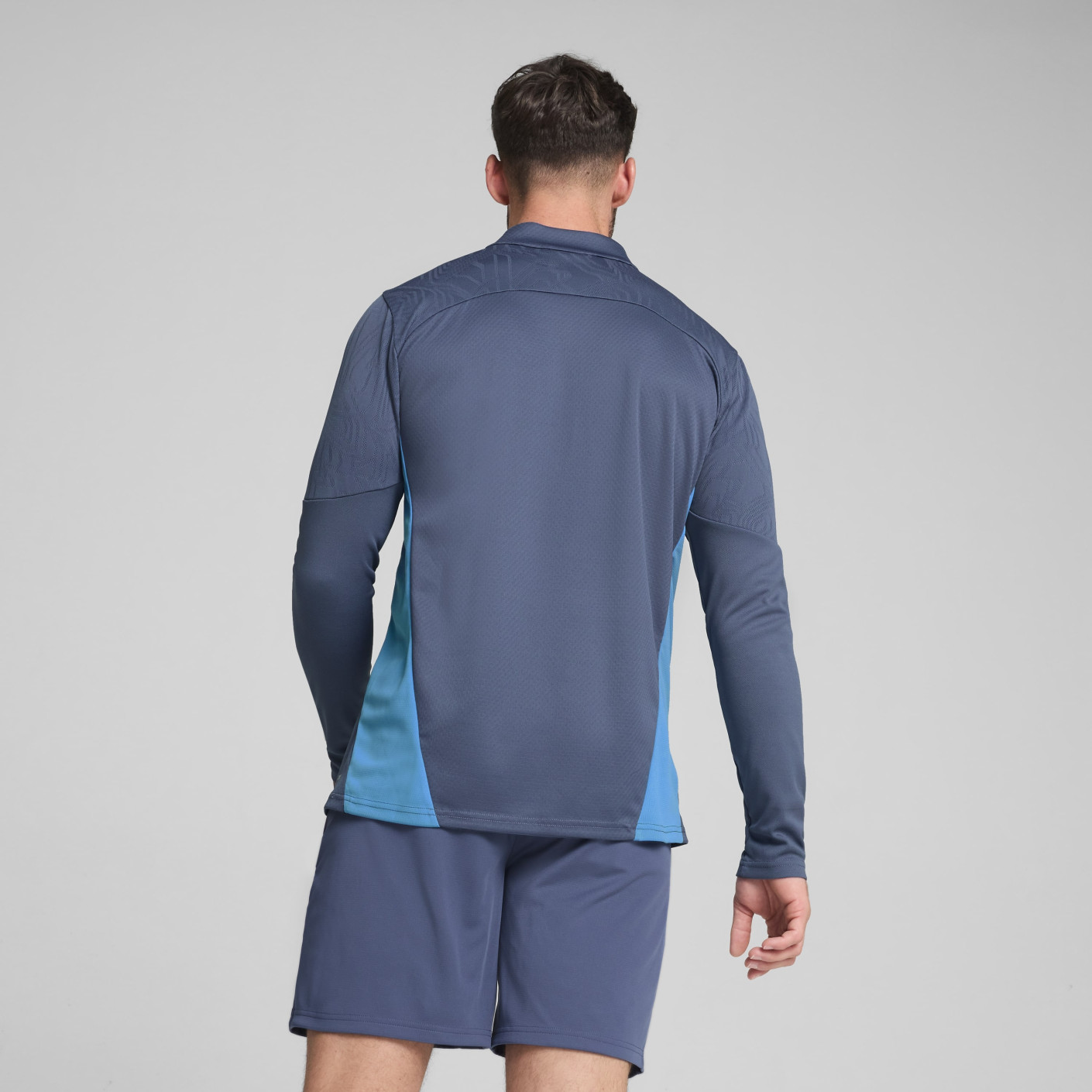 PUMA Manchester City Trainingstrui 1/4-Zip 2024-2025 Donkerblauw Lichtblauw