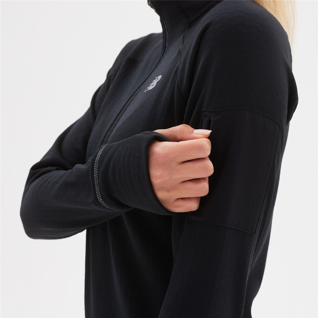 Langarm Laufshirt Heat Grid Half Zip black