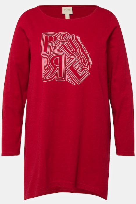Shirt, PURE, A-Linie, Rundhals, Langarm, Biobaumwolle