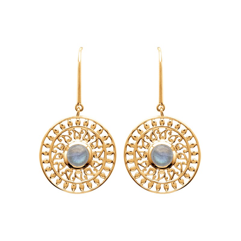 Boucles d'oreilles Femme - Plaqué Or - Labradorite