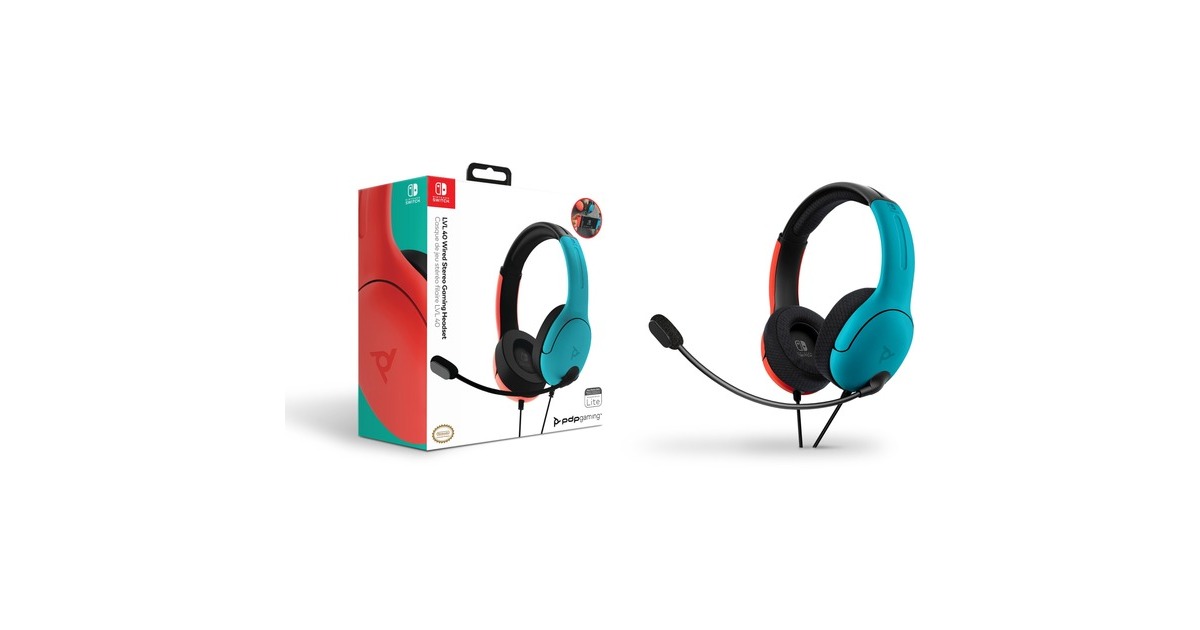 PDPLVL40 Wired Stereo Gaming headset on-ear   (Blauw/rood, Nintendo Switch)