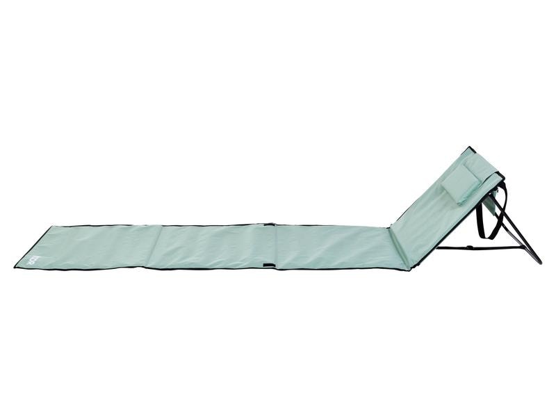 KOOR Strandmatte Calma Granite Green mit Kopfstütze, 220 cm Extra lange Strandliege bzw. Strandmatte