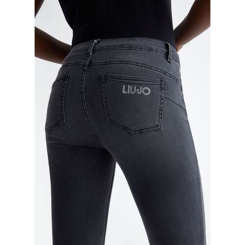 Liu Jo - Vaqueros pitillo Bottom Up de talle alto Negro