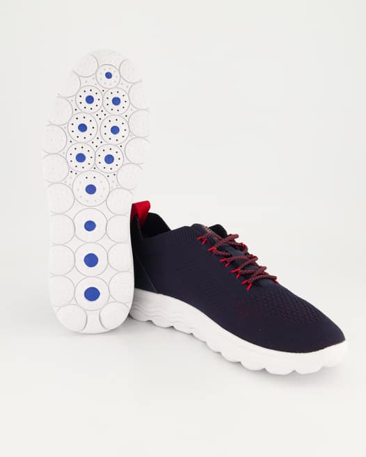Geox SPHERICA A - KNITTED TEXT. Sneaker in Blau