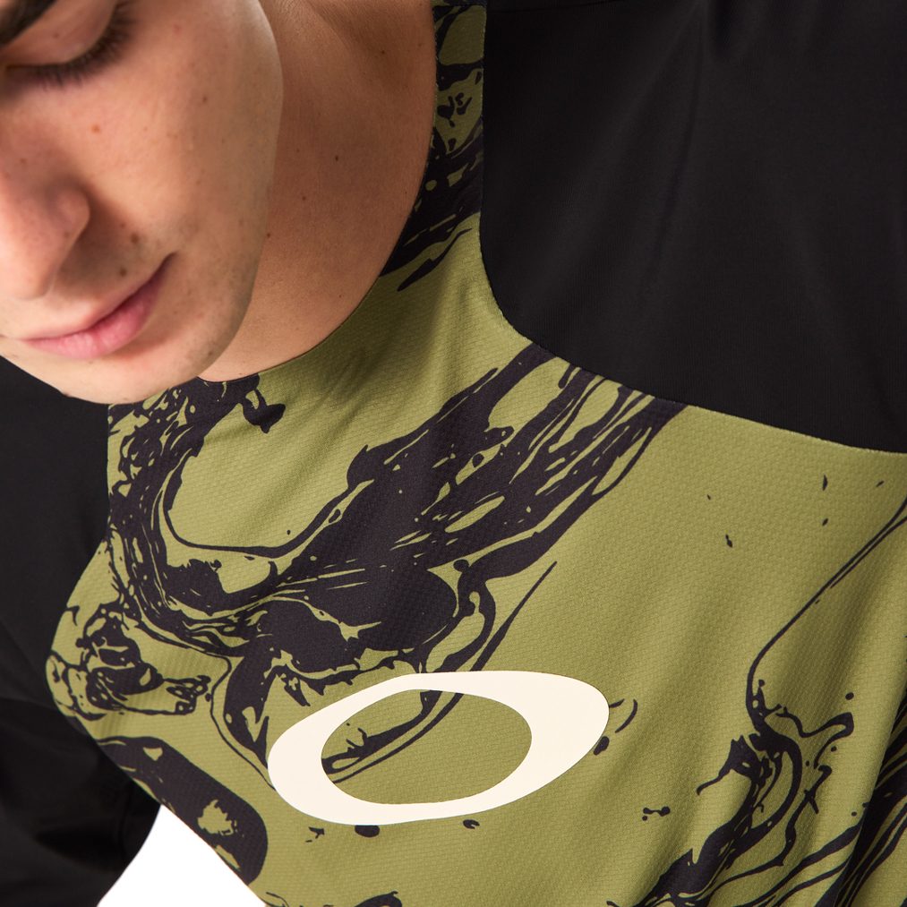 Oakley Seeker Airline Longsleeve Radtrikot Herren duality swirl green
