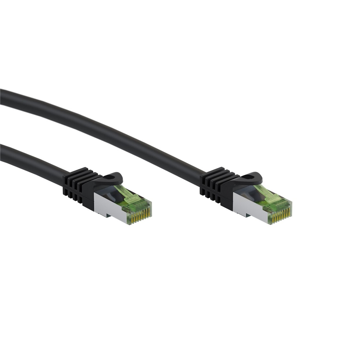 Goobay RJ45 patchkabel med CAT 8.1 S/FTP råkabel, AWG 26, svart