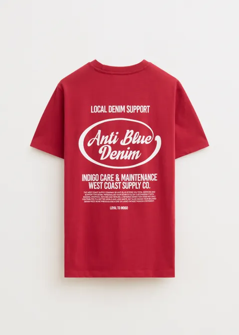 T-shirt met print local support rood (ROO)