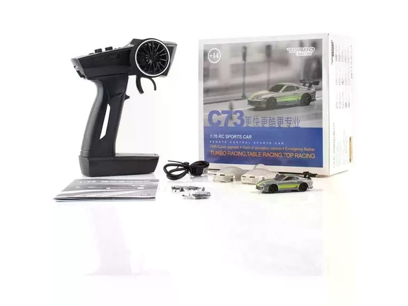 Turbo Racing Micro Sport C73, Grün, RTR, 1:76 Vollwertiges RC-Auto im micro Format
