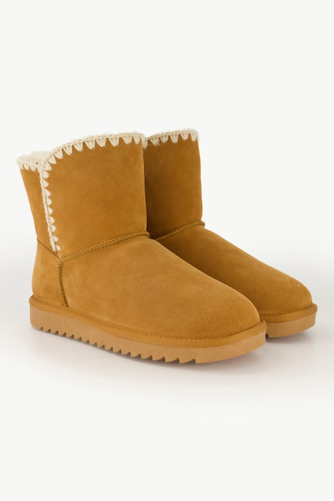 Ara Lammfell-Boots, Veloursleder, Stickerei, Weite H