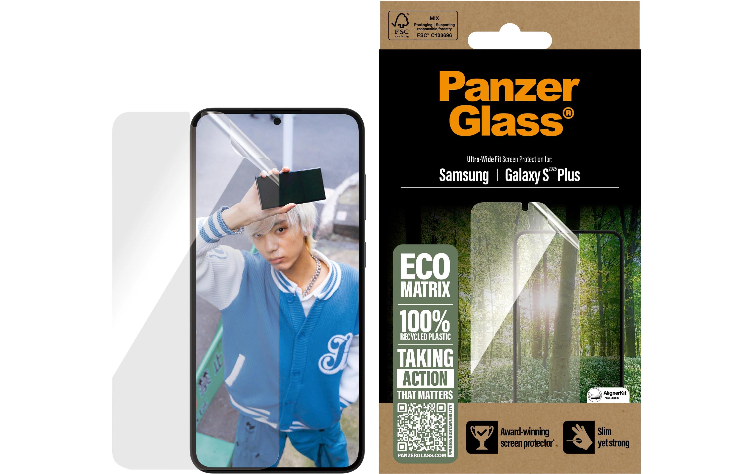 Displayschutz Ultra Wide Fit Eco Matrix Galaxy S25+Display-Schutzfolie für das Samsung Galaxy S25+ mit Applicator