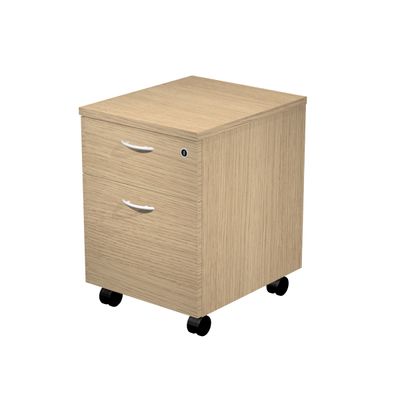 Caisson mobile Trend - L41,8xP52xH59,5 cm - monté - 2 tiroirs dont 1 DS - imitation chêne