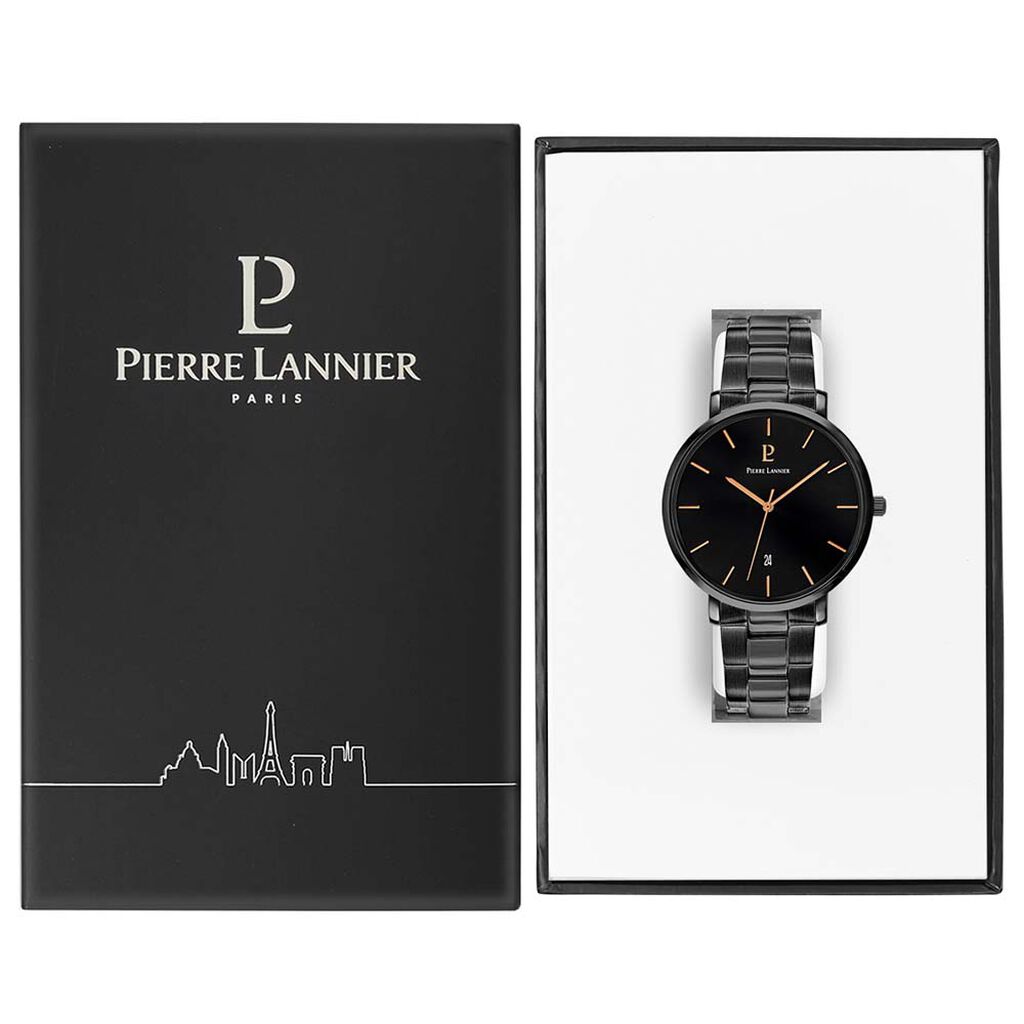 Montre Lannier Collection Echo Acier Noir