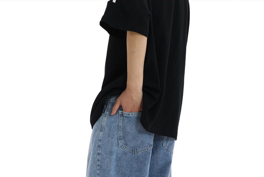 Meiksip - Lage taille rechte denim shorts