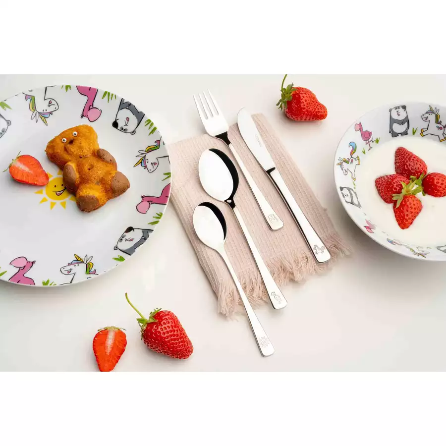 Leonardo Kinderbesteck Bambini 4er Set silber