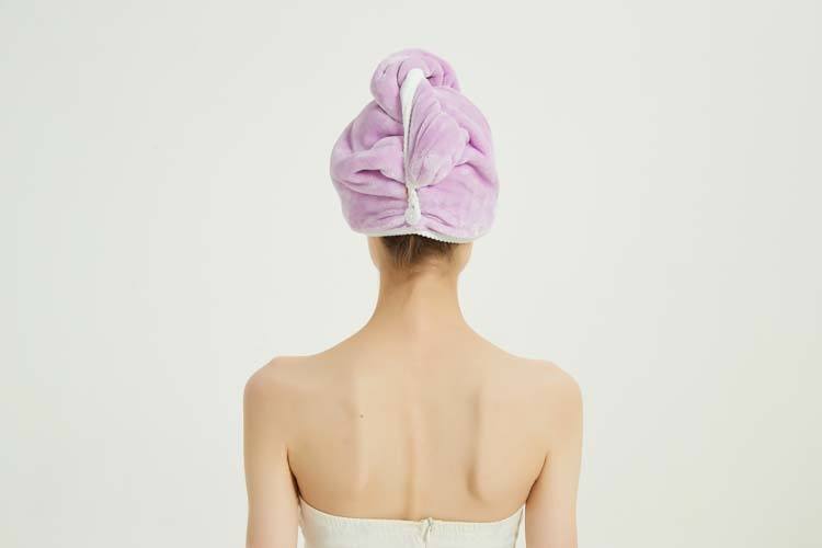 Shelas Tosidig Turban Towel Purple/White