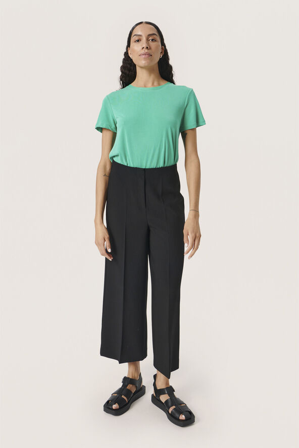 Soaked in Luxury SLColumbine crew-neck T-shirt SS Sea green