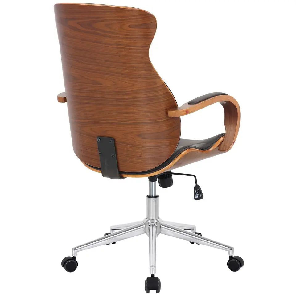 CLP Bureaustoel Melilla chroom Frame - Kunstleer - walnoot/bruin