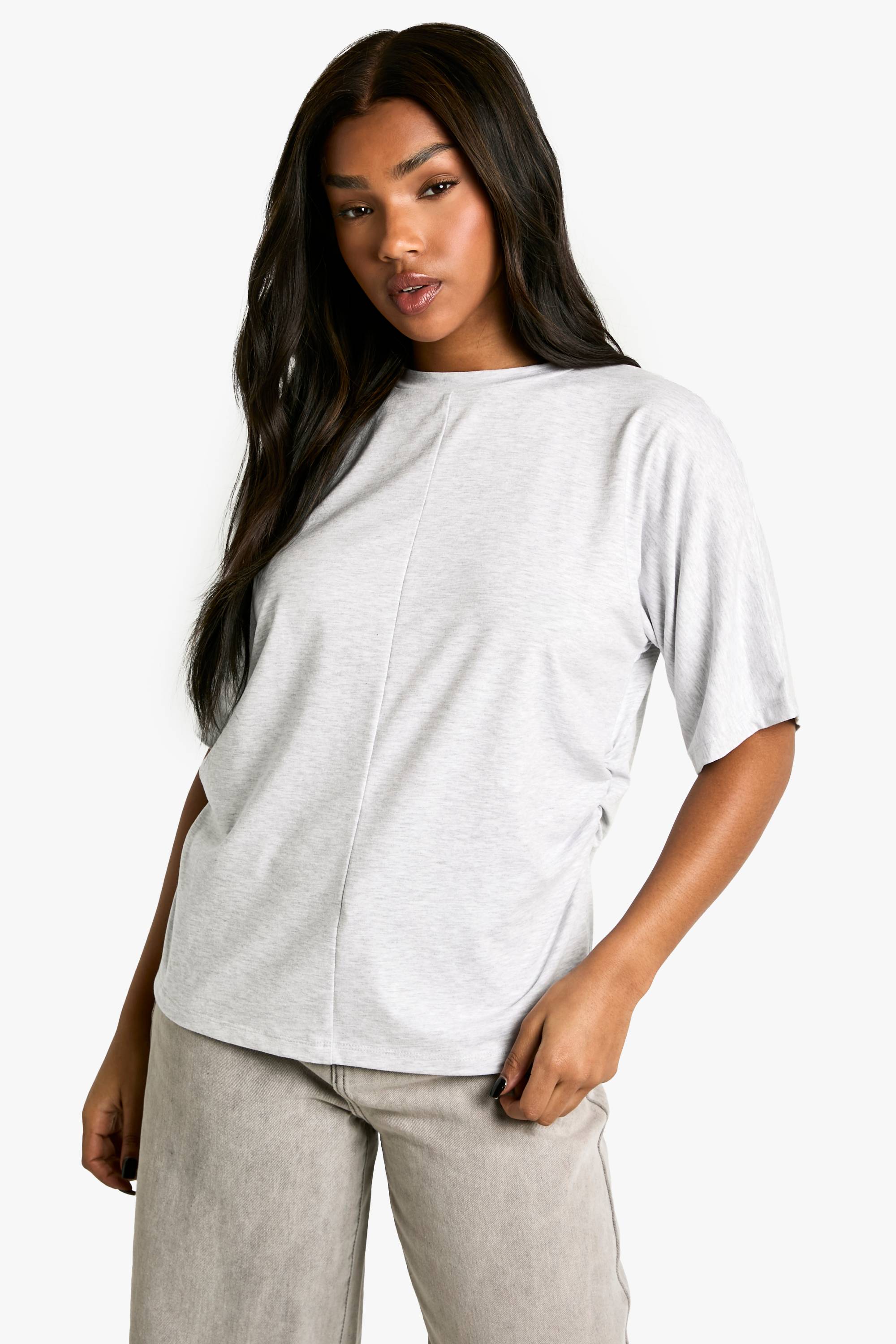 boohoo T-shirt à fronces latérales