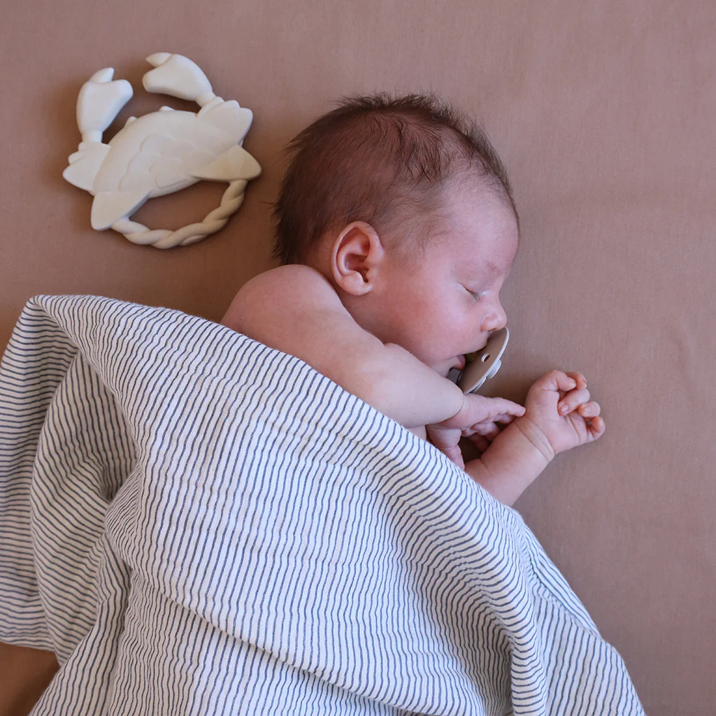 Muslin Babytæppe - GOTS Classic Stripes Blue