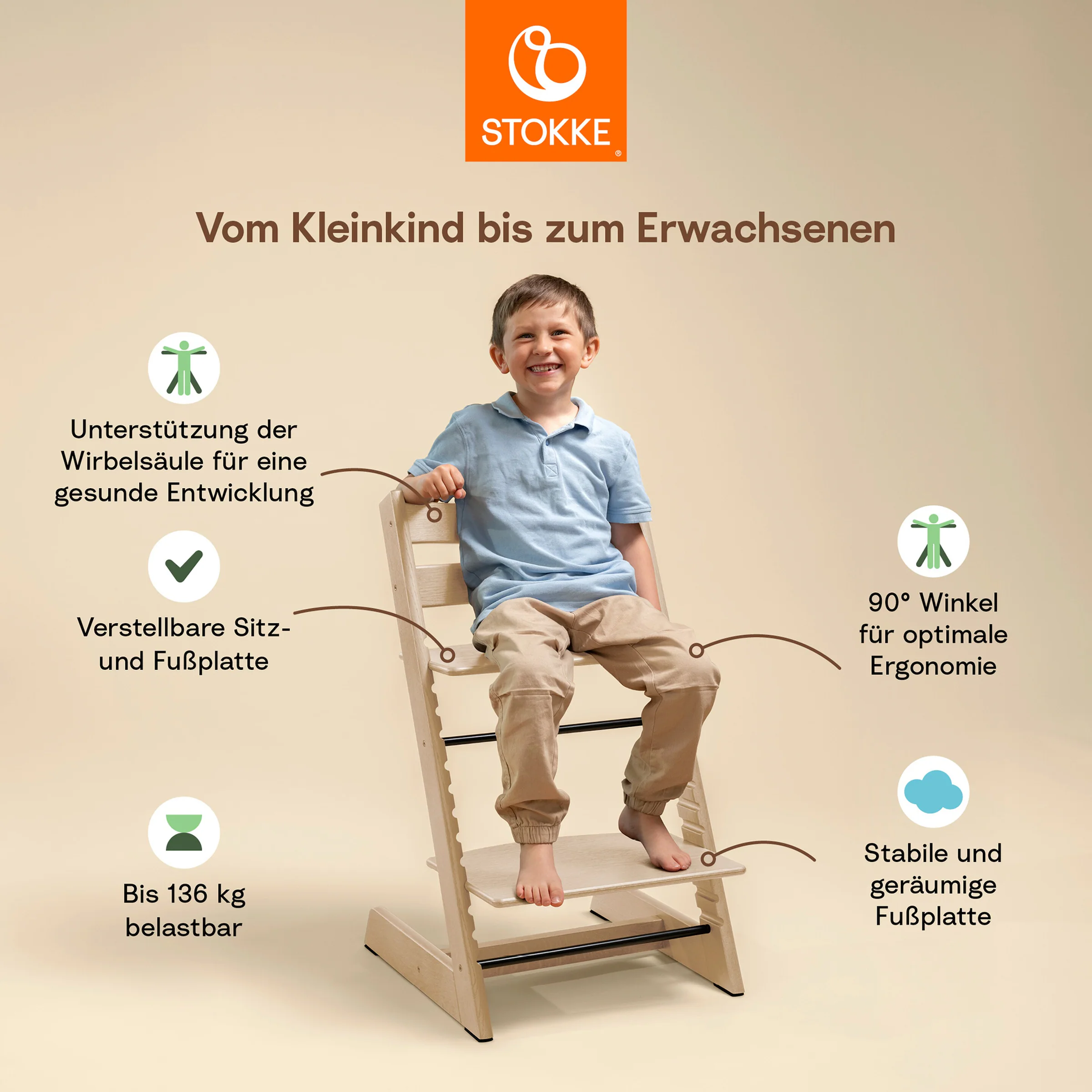 Stokke® - TRIPP TRAPP® Bundle Treppenhochstuhl inkl. Newbornset Light Grey & Babyset Stormgrey / Light Grey