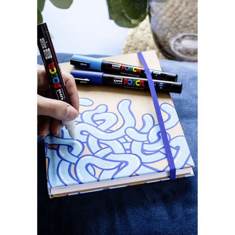 Marqueur Posca PC5M couleurs assorties pointe ogive 1,8 à 2,5 mm - Étui de 8