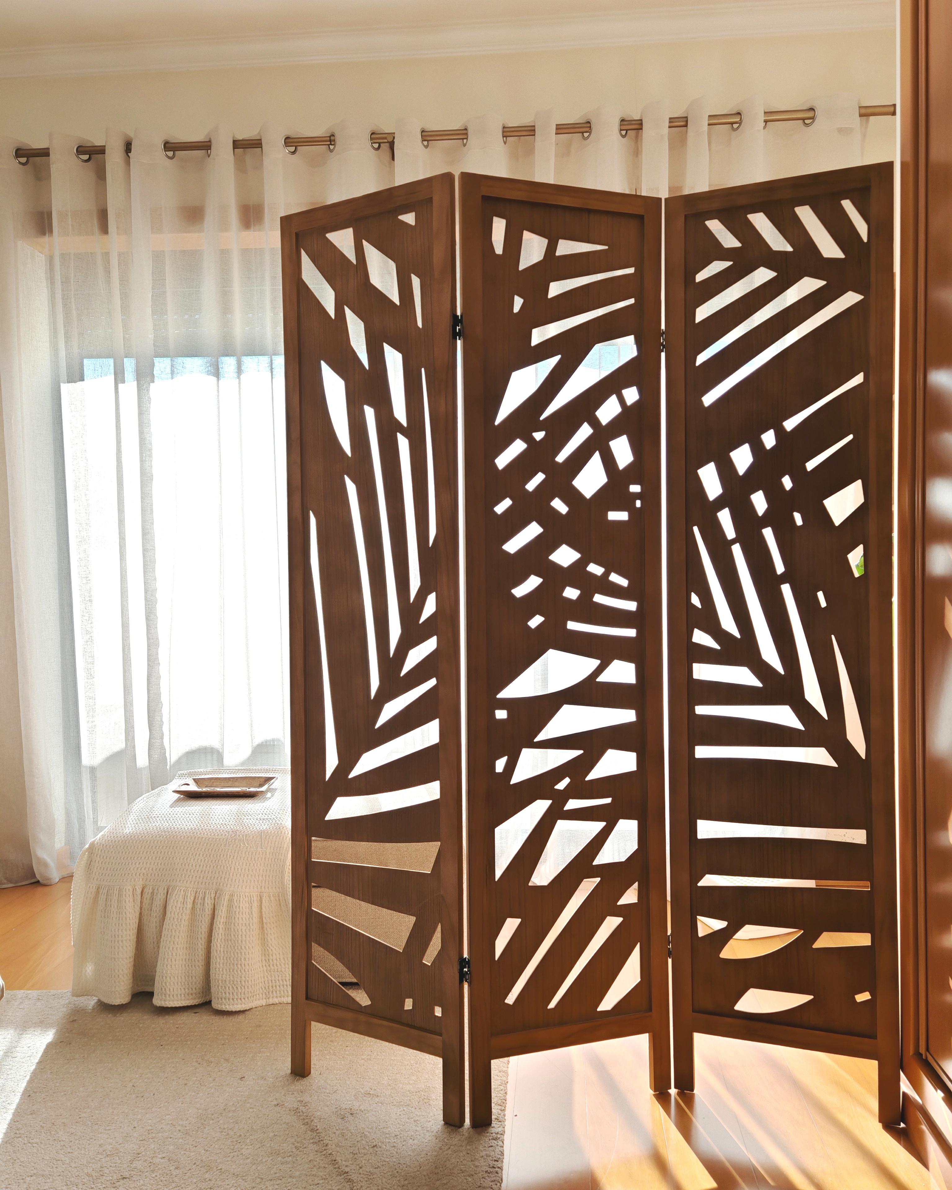 Roomdivider met 3 panelen VERNAGO Lichtbruin 122 cm 170 cm