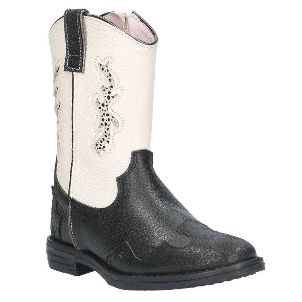Red Rag leren cowboylaarzen zwart/ecru