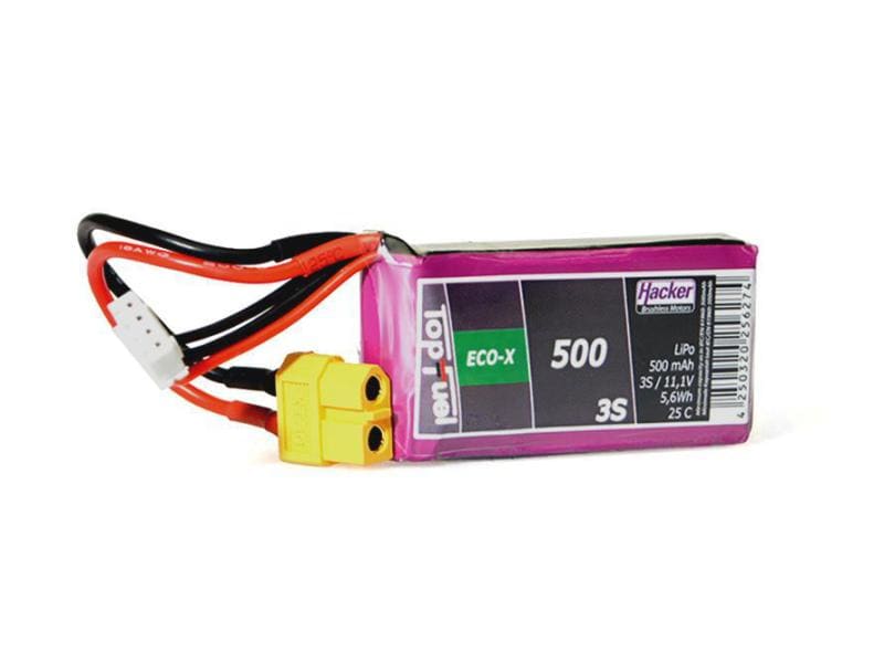 Hacker RC-Akku LiPo 500 mAh 11.1 V 25C TopFuel ECO-X 3S LiPo-Akku für Flugmodelle