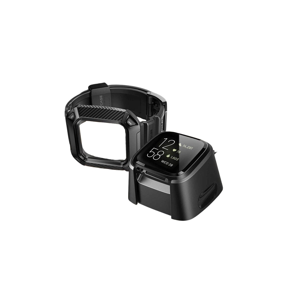SUPCASE UB Pro armbånd Fitbit Versa 3 - Svart