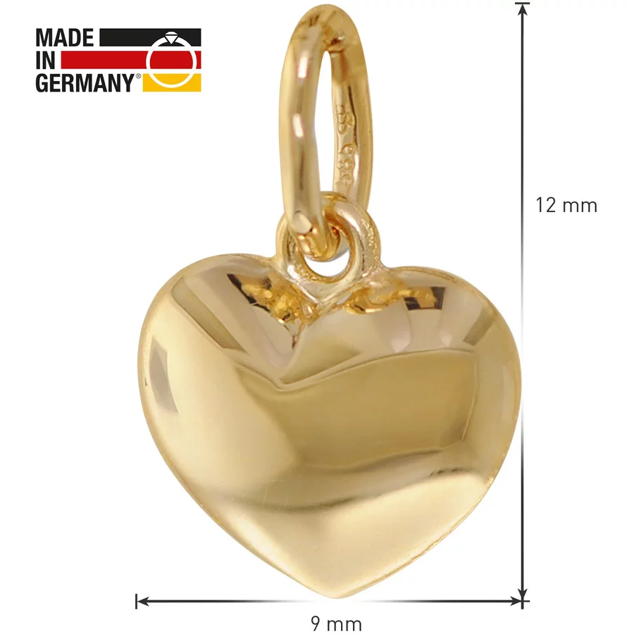 trendor Kinder Herz-Anhänger Gold 585 mit vergoldeter Silberkette gold