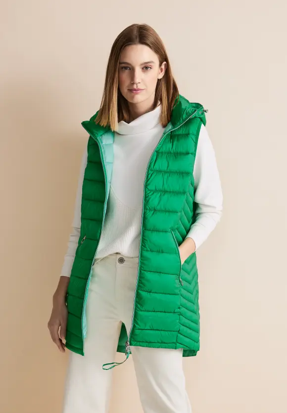 Kapuzen Longweste - arty green