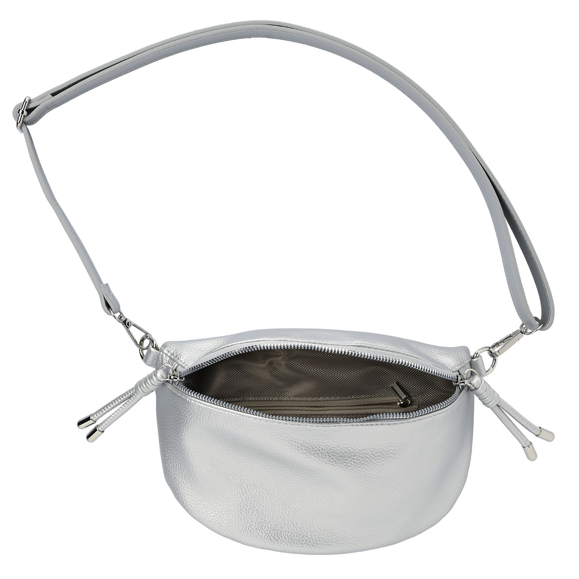 Gina Benotti Damen Hip-Bag aus Lederimitat silber