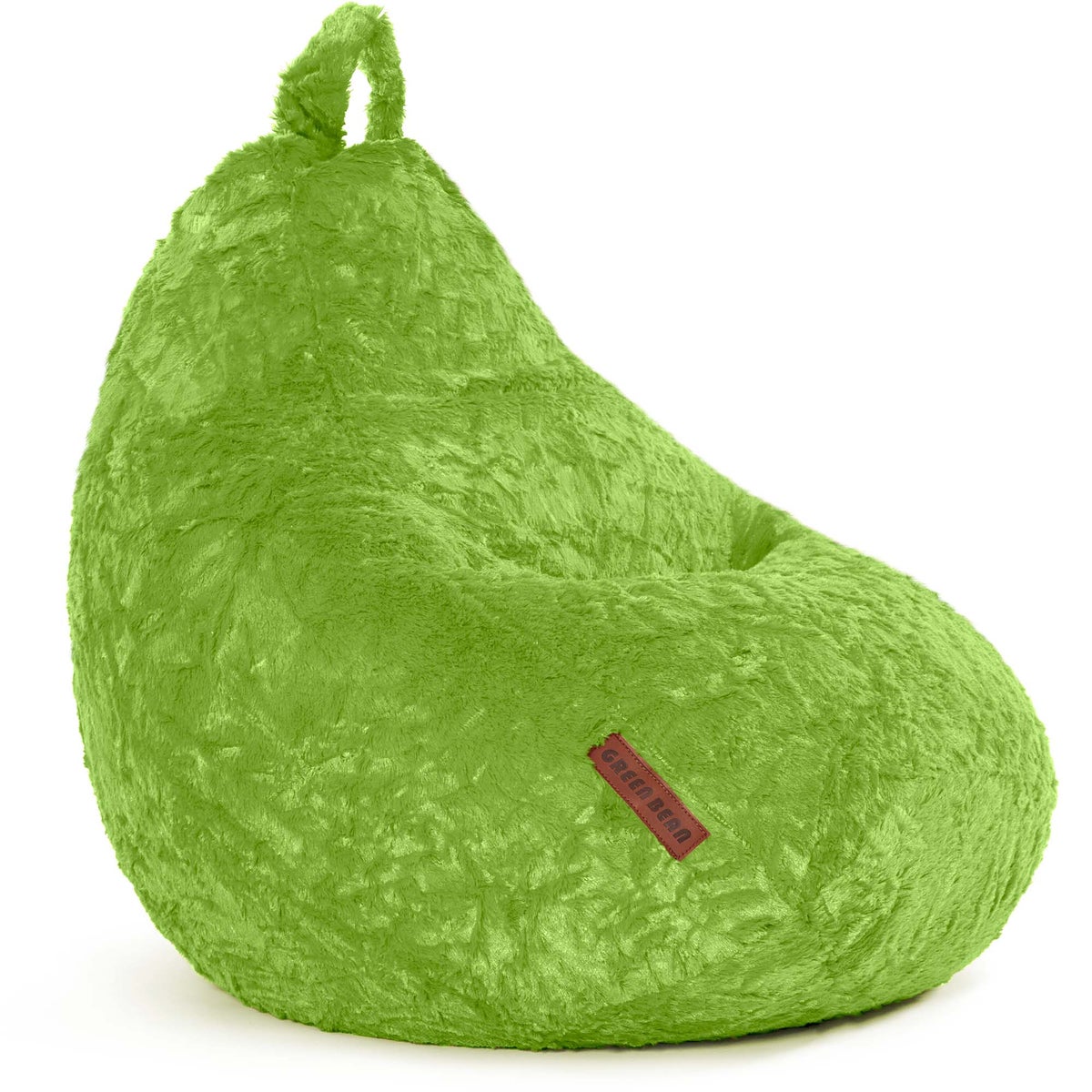 Green Bean Pluche Zitzak 45x45x60cm - Binnenzitkussen met 120L EPS-korrelvulling, comfortabel, wasbaar - Zitzak Vloerkussen, Loungestoelkruk - Groen