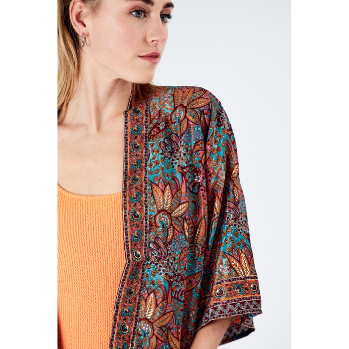 Veritas-Korte kimono print
