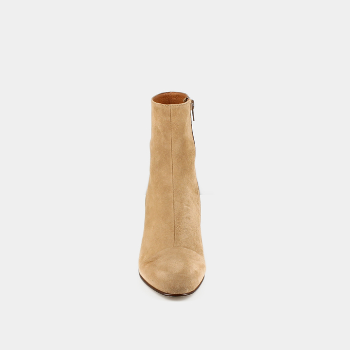 Bottines à talons  en velours beige