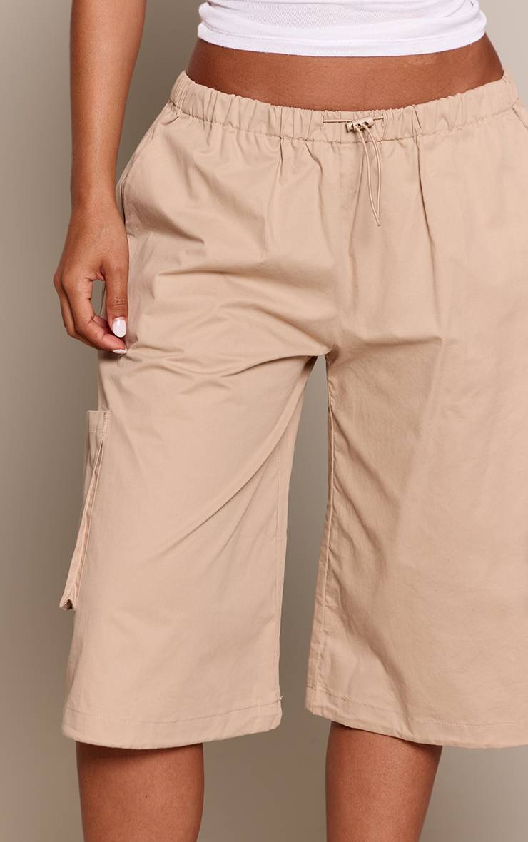 Gris Pierre Short Cargo Long Petite Avec Ourlet À Cordon