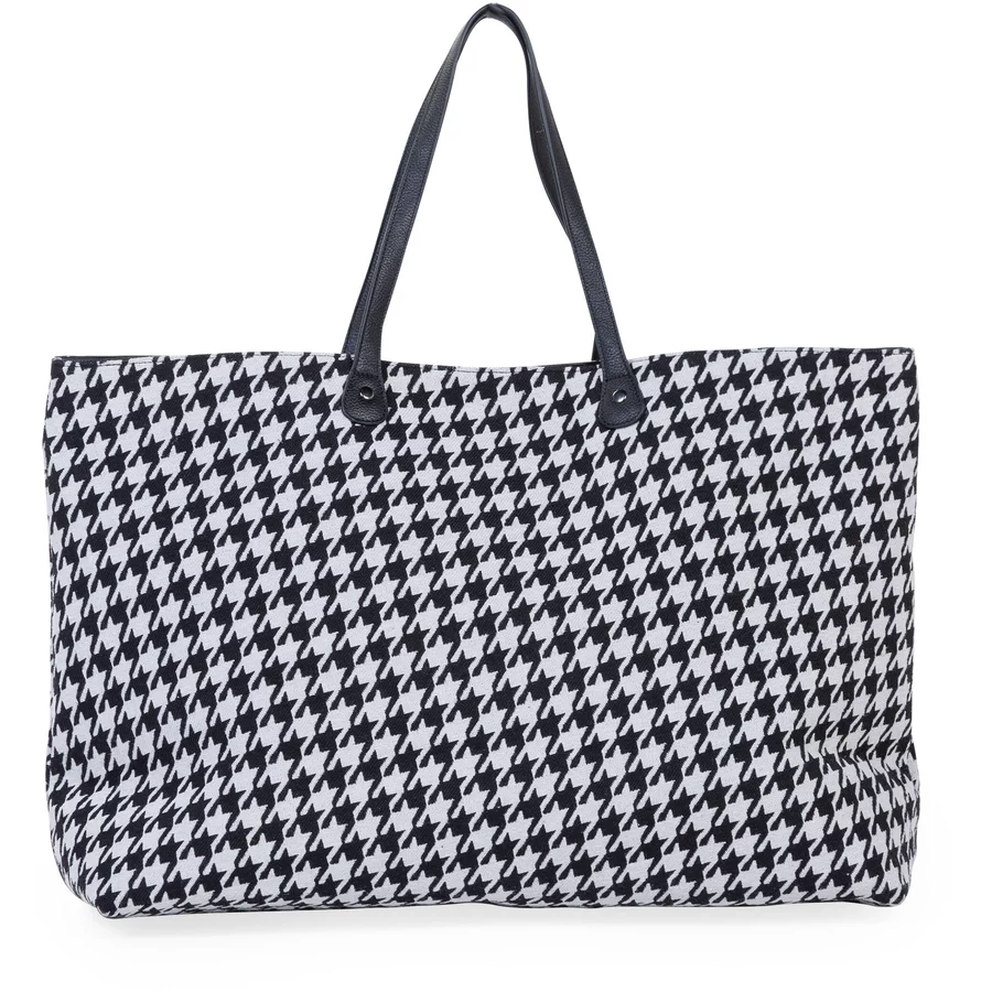 CHILDHOME Wickeltasche Family Bag Hahnentritt Schwarz
