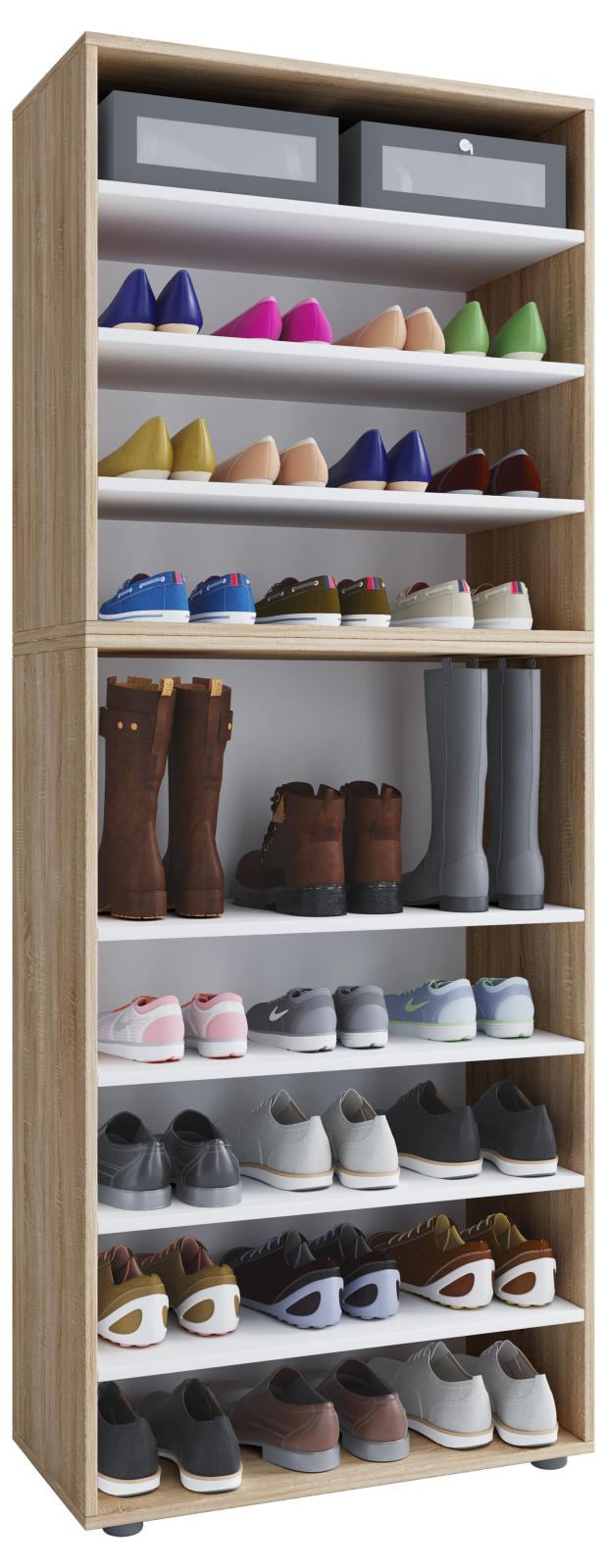 Schuhregal LONA XXL - Sonoma Eiche - 9 Fächer - 70 cm
