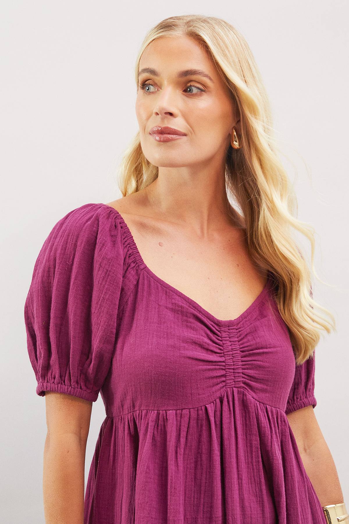 Wallis Robe Midi Texturée Brodée De Palmiers Petite