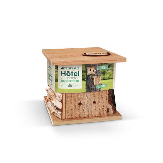 Abri double à coccinelles, en bois Douglas L.16 x P.7,5 x H.15 cm