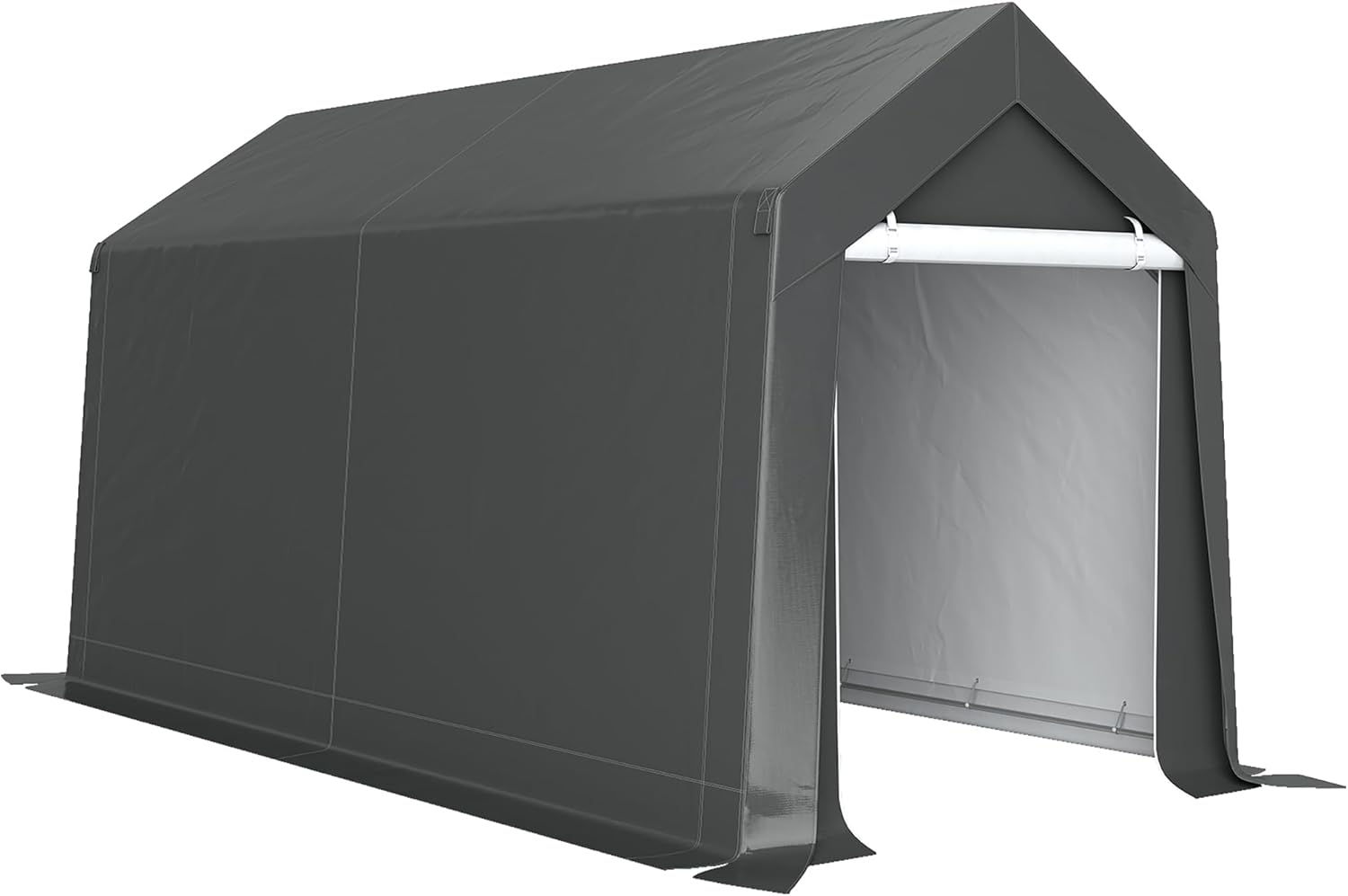 Outsunny Garagenzelt für Fahrräder, wasserdicht Zeltgarage mit Tür, Anti-Staub-Fahrradabdeckung Gerätezelt Foliengerätehaus für Außenbereich, Garten, 210 x 360 x 235 cm, Dunkelgrau