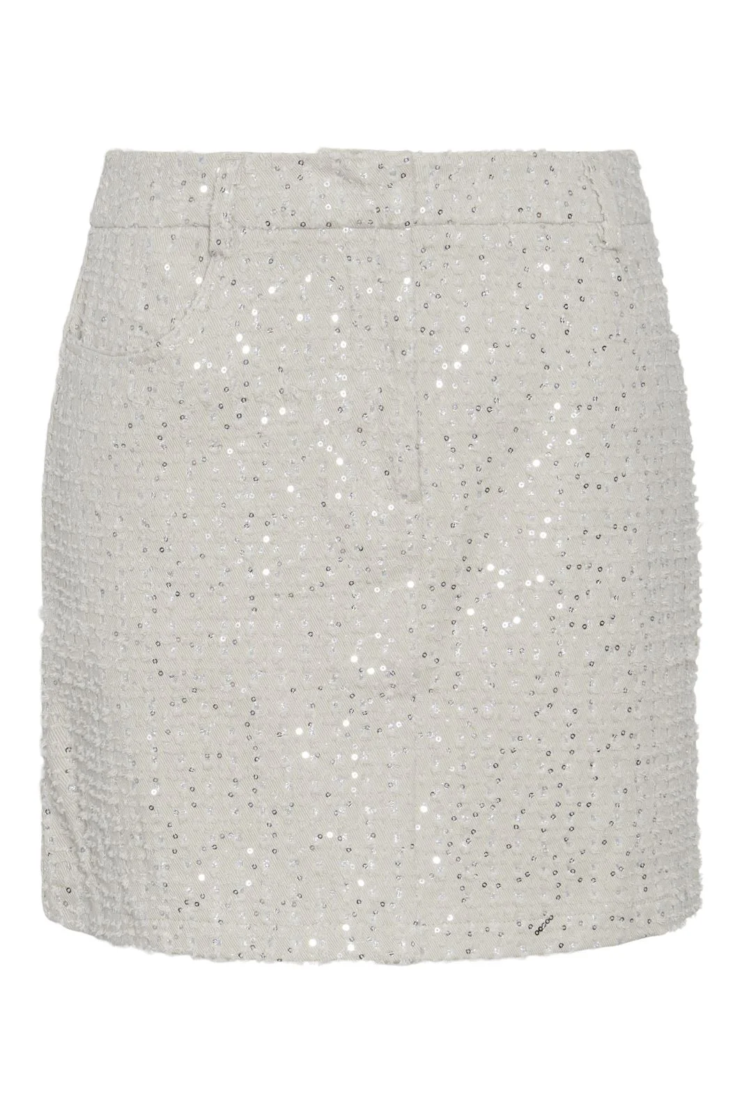 Pieces Pcdulla Short Sequence Skirt 4624242 silver gray