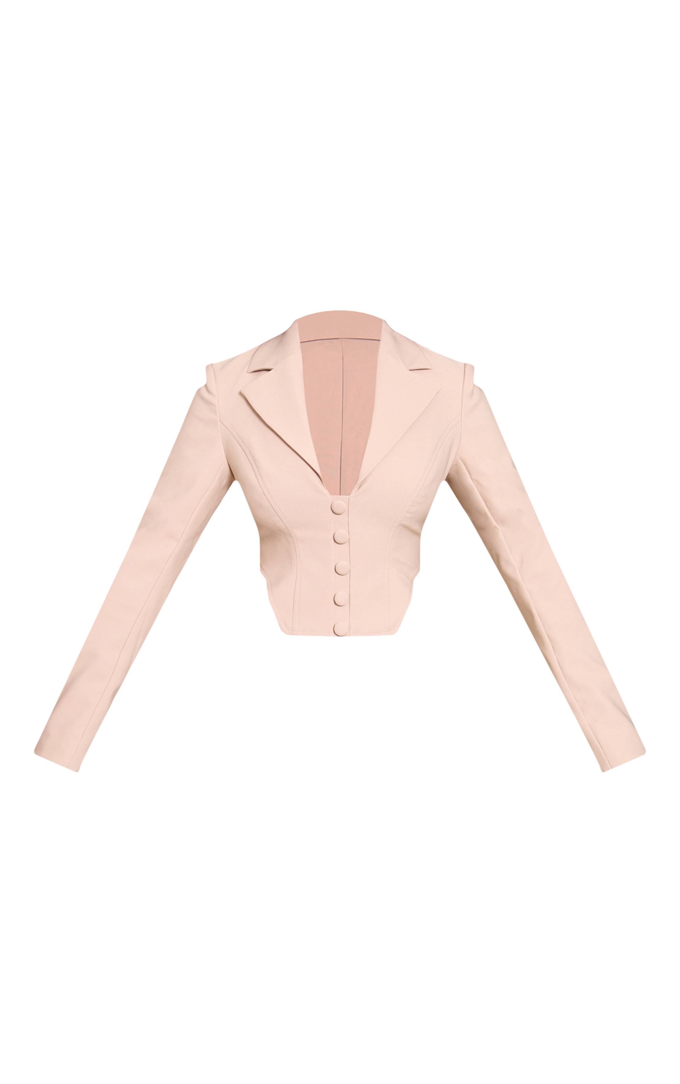 Gris Pierre Blazer Corset À Ourlet Plongeant Shape
