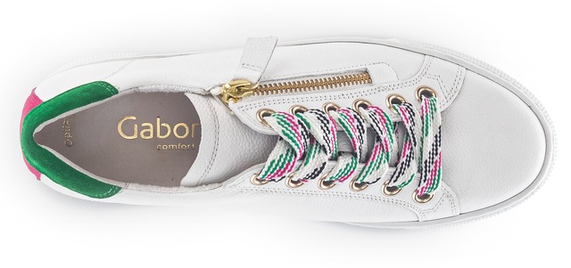 Gabor Plateausneaker »FLORENZ«  mit bunten Besätzen, Weite G, Freizeitschuh, Halbschuh, Schnürschuh