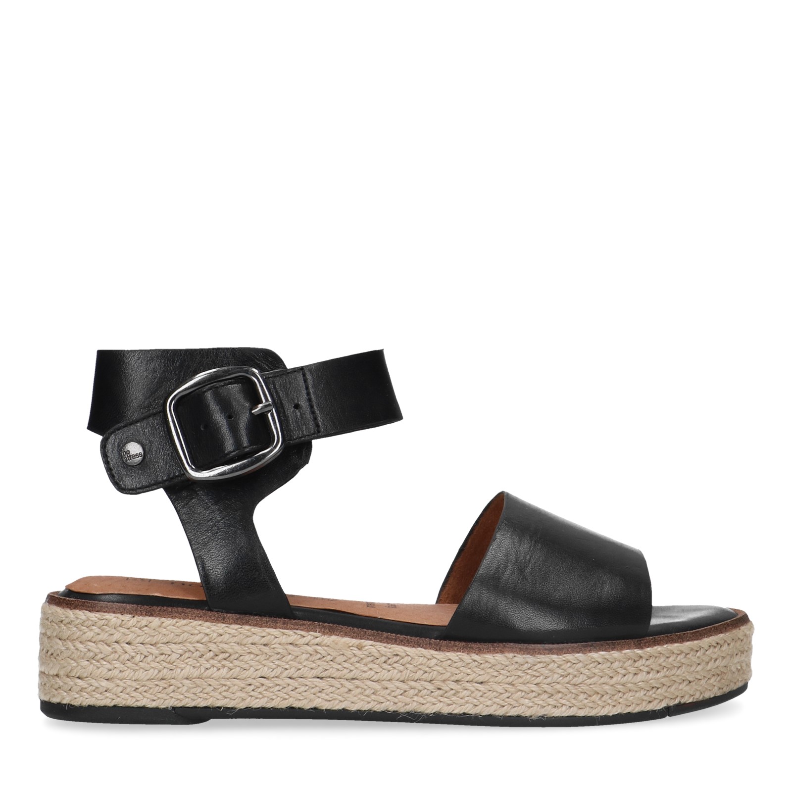 Zwarte leren sandalen