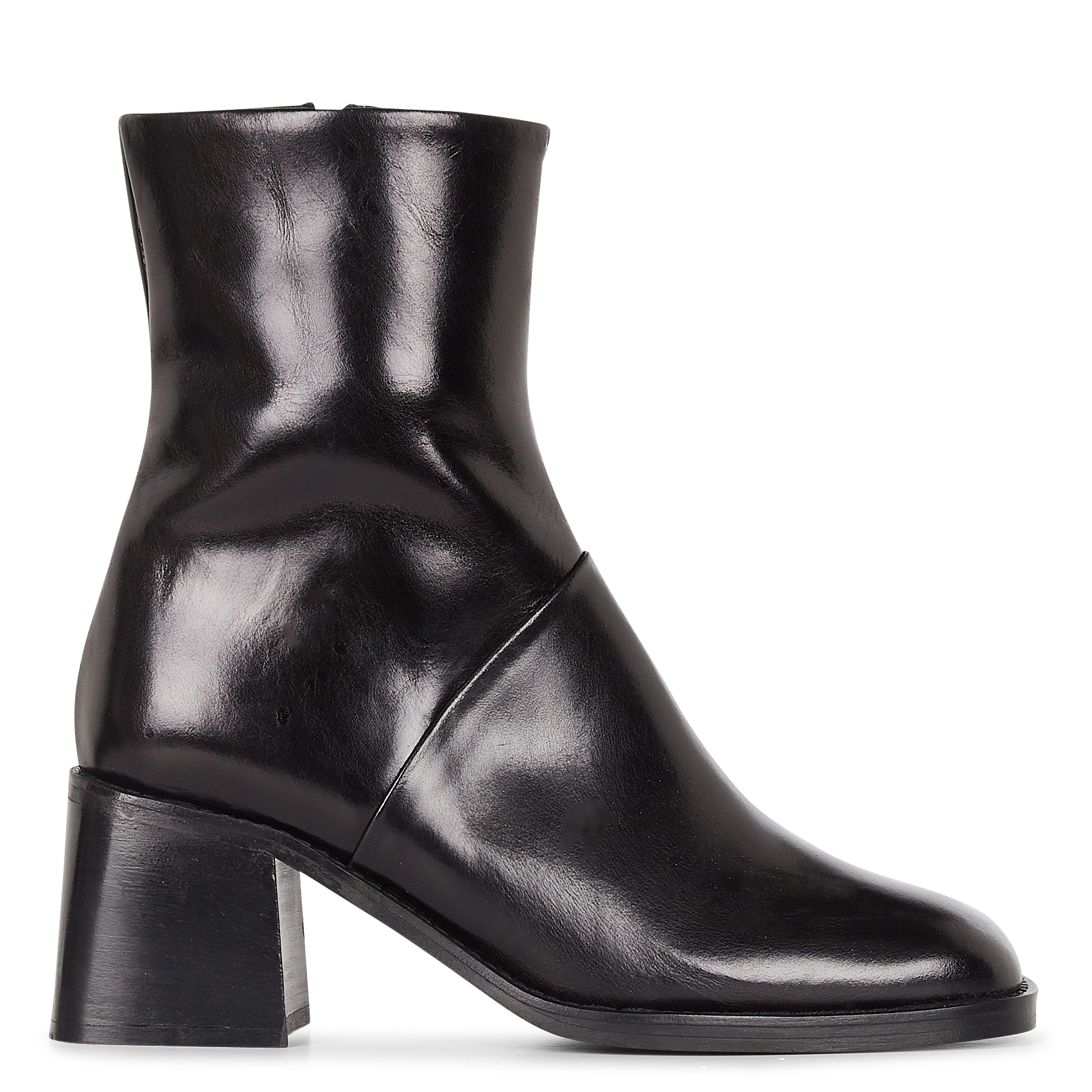 DIOUMA - Bottines à talon en cuir | Noir