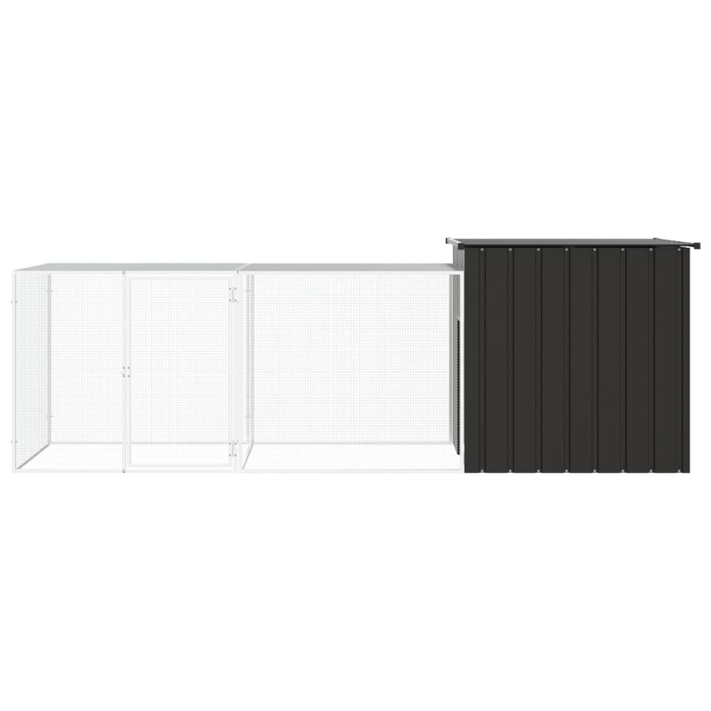 Poulailler anthracite 300x91x100 cm acier galvanisé