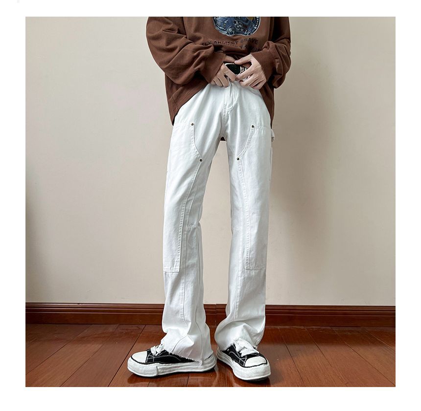Koiyua - Mid Rise Zip Detail Wijde Broek